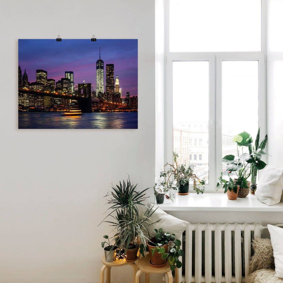 Artland Artprint Brooklyn Bridge als poster muursticker in verschillende maten