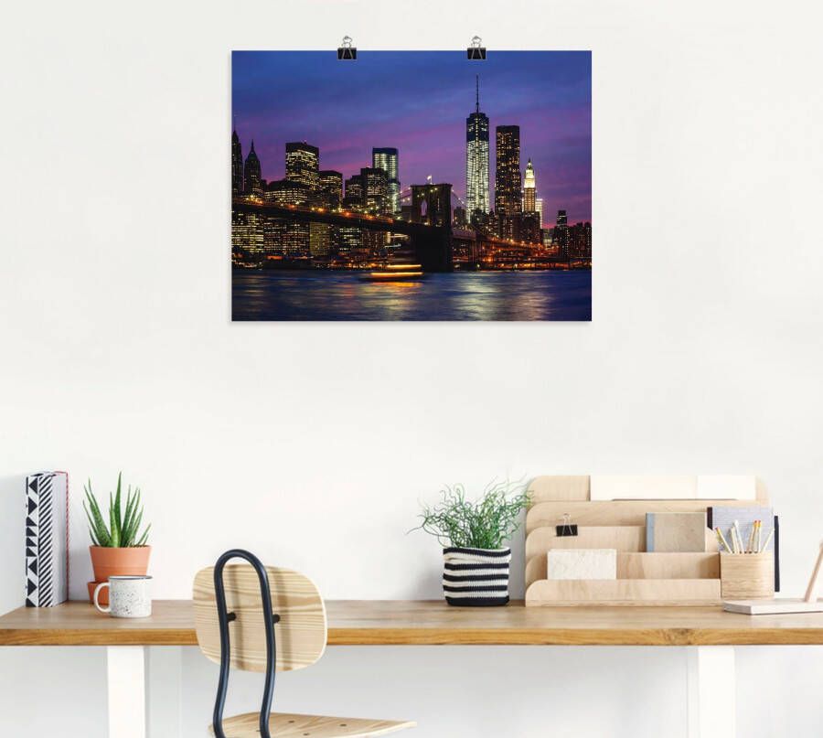 Artland Artprint Brooklyn Bridge als poster muursticker in verschillende maten