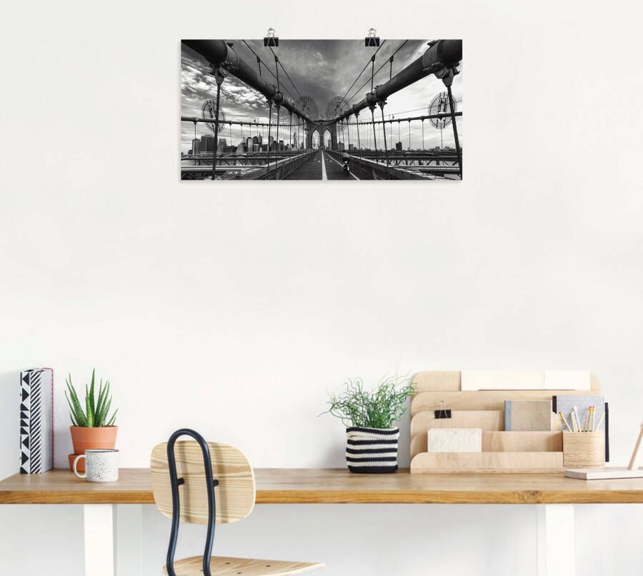 Artland Artprint Brooklyn Bridge New York III als artprint op linnen poster in verschillende formaten maten