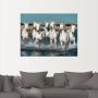 Artland Artprint Camargue paarden galopperen op het strand als artprint van aluminium artprint voor buiten artprint op linnen poster muursticker - Thumbnail 4