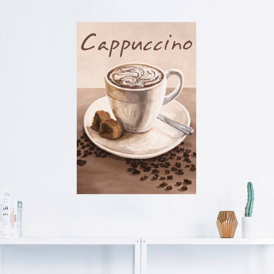 Artland Artprint Cappuccino koffie als artprint op linnen poster muursticker in verschillende maten