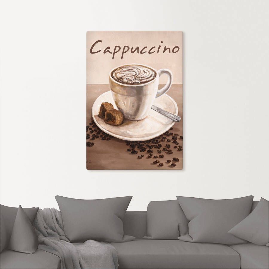 Artland Artprint Cappuccino koffie als artprint op linnen poster muursticker in verschillende maten