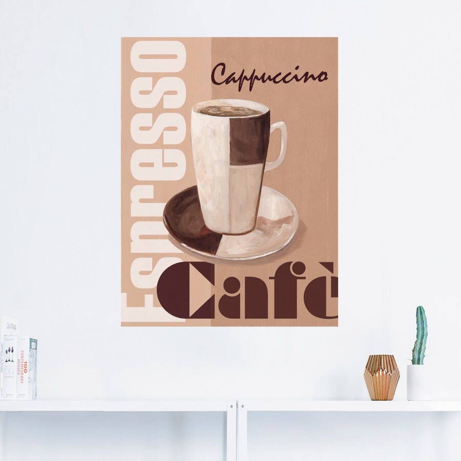 Artland Artprint Cappuccino koffie als artprint van aluminium artprint op linnen muursticker verschillende maten - Foto 3