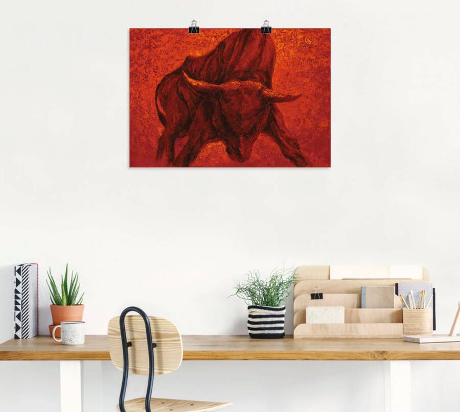 Artland Artprint Catalaanse Stier als artprint van aluminium artprint voor buiten artprint op linnen poster muursticker