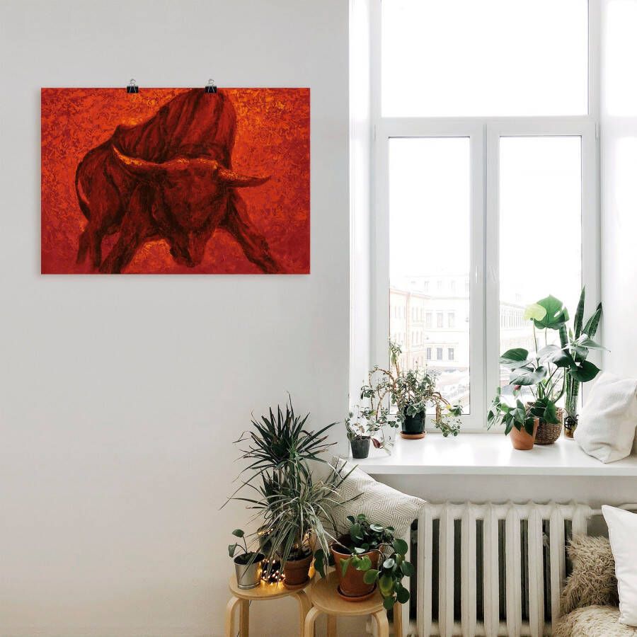 Artland Artprint Catalaanse Stier als artprint van aluminium artprint voor buiten artprint op linnen poster muursticker