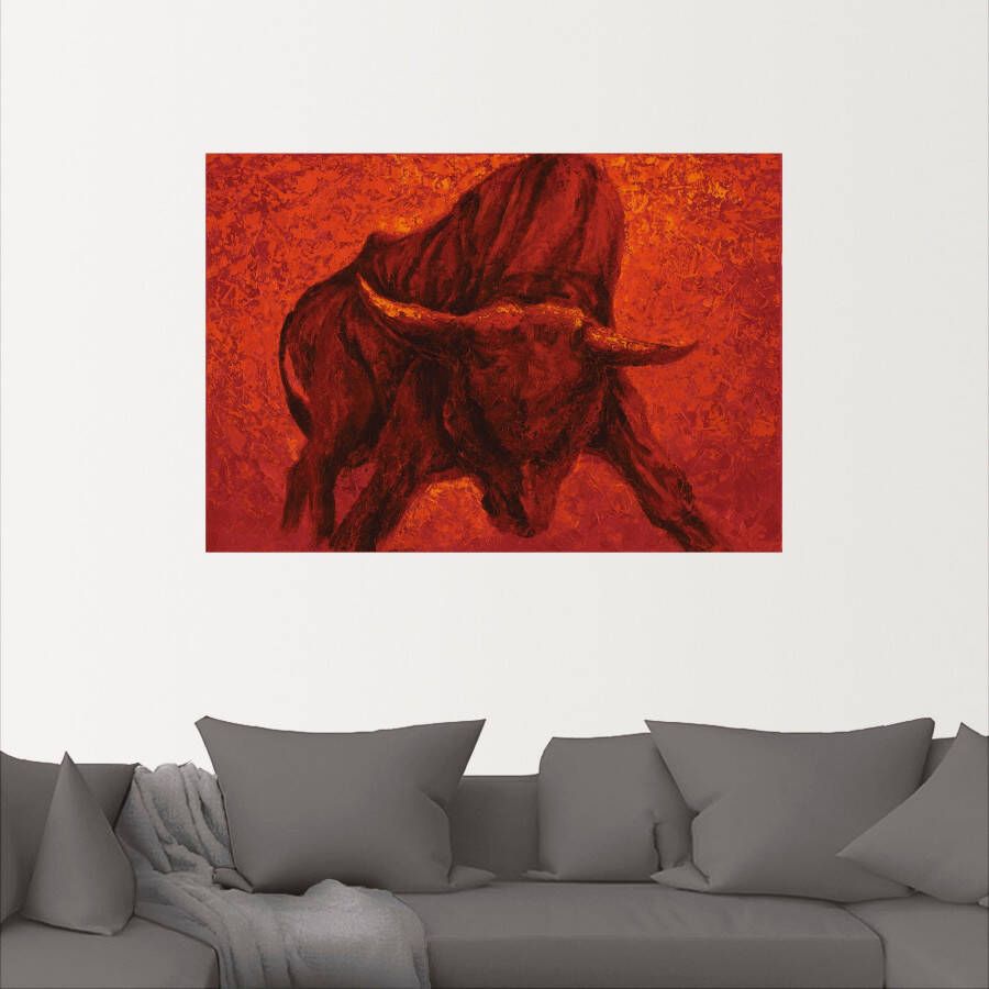 Artland Artprint Catalaanse Stier als artprint van aluminium artprint voor buiten artprint op linnen poster muursticker