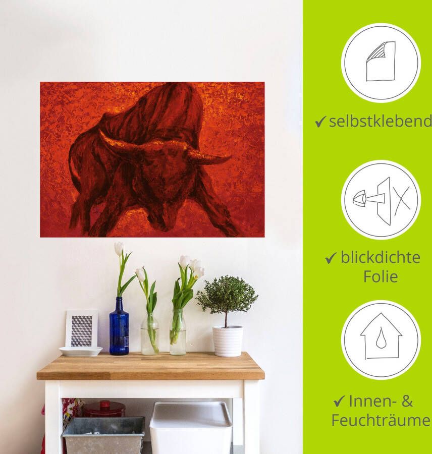 Artland Artprint Catalaanse Stier als artprint van aluminium artprint voor buiten artprint op linnen poster muursticker