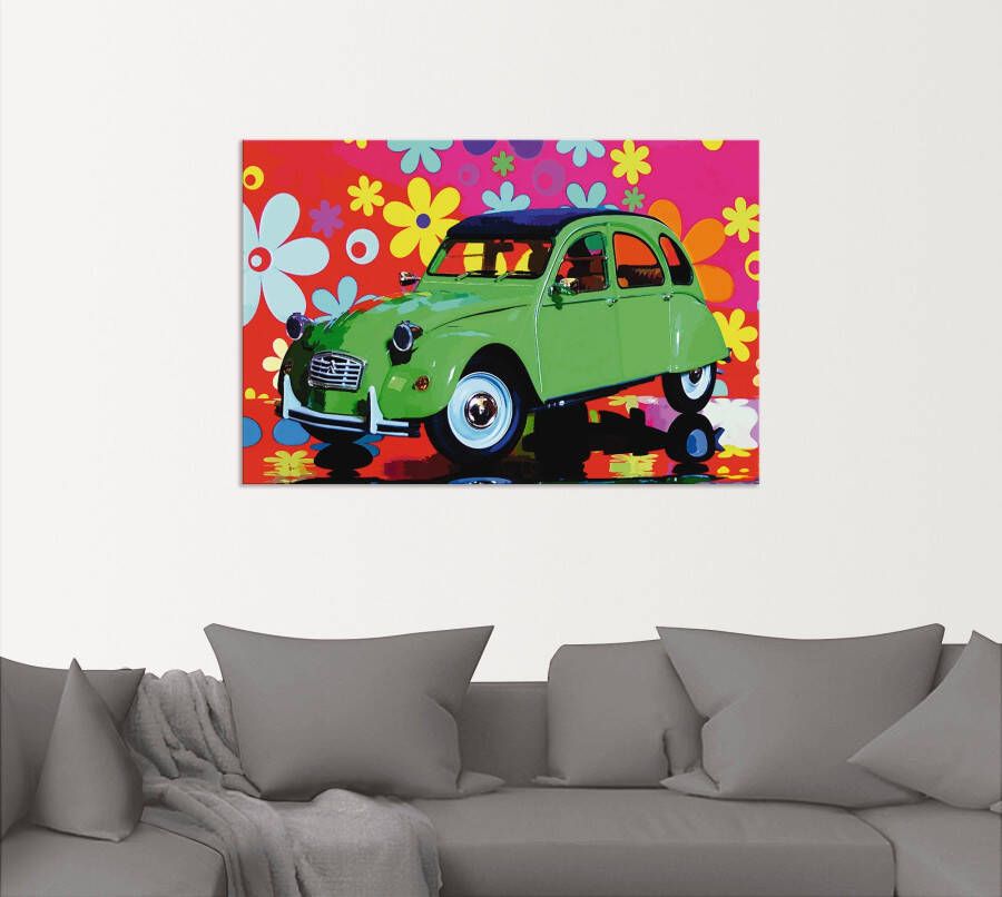 Artland Artprint Citroën 2CV groen als artprint van aluminium artprint voor buiten artprint op linnen poster in verschillende maten. maten