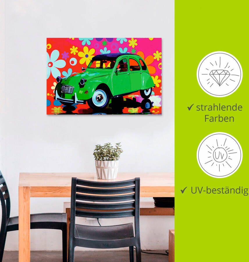 Artland Artprint Citroën 2CV groen als artprint van aluminium artprint voor buiten artprint op linnen poster in verschillende maten. maten