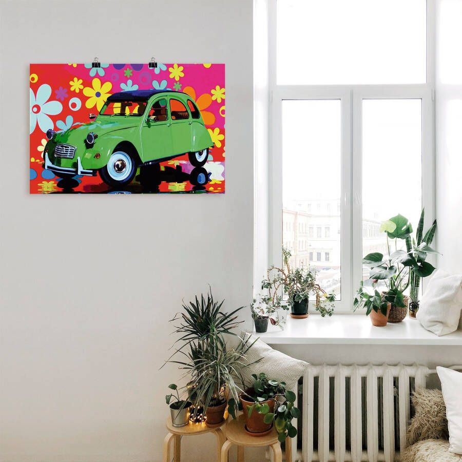 Artland Artprint Citroën 2CV groen als artprint van aluminium artprint voor buiten artprint op linnen poster in verschillende maten. maten