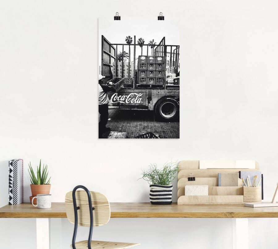 Artland Artprint CocaCola-vrachtwagen in el Jadida Marokko als artprint van aluminium artprint voor buiten artprint op linnen poster muursticker