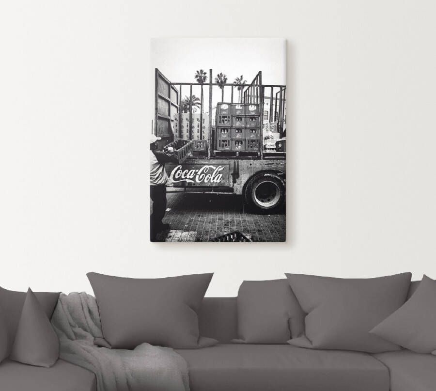 Artland Artprint CocaCola-vrachtwagen in el Jadida Marokko als artprint van aluminium artprint voor buiten artprint op linnen poster muursticker