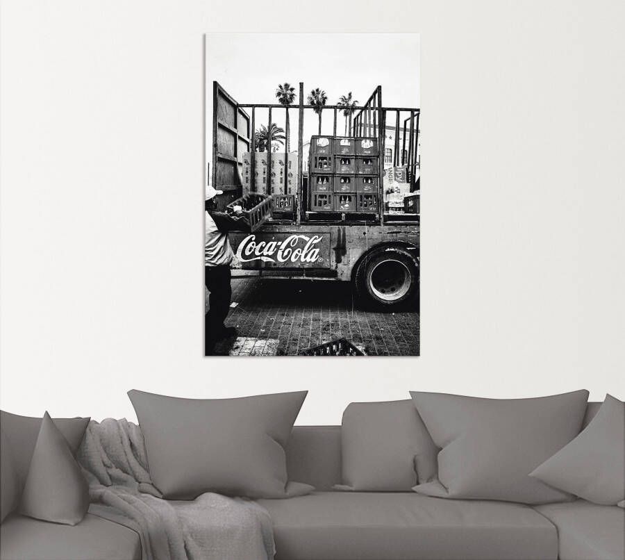 Artland Artprint CocaCola-vrachtwagen in el Jadida Marokko als artprint van aluminium artprint voor buiten artprint op linnen poster muursticker