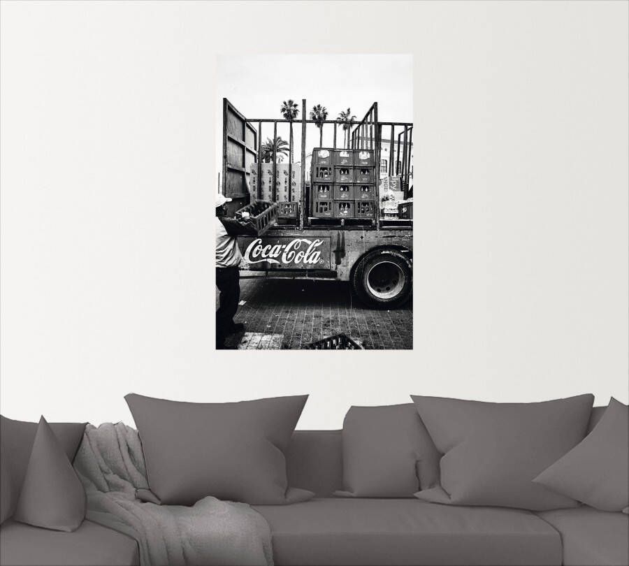 Artland Artprint CocaCola-vrachtwagen in el Jadida Marokko als artprint van aluminium artprint voor buiten artprint op linnen poster muursticker - Foto 2