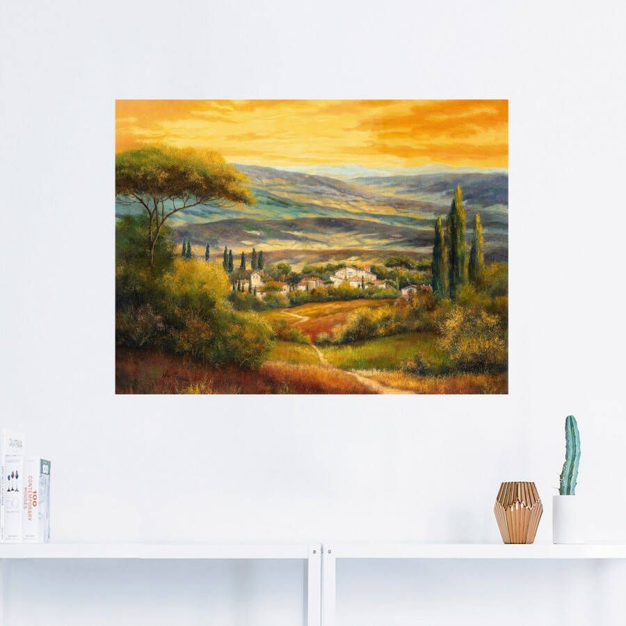 Artland Artprint Dal in de Toscane als artprint op linnen poster muursticker in verschillende maten