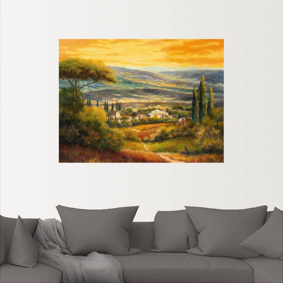 Artland Artprint Dal in de Toscane als artprint op linnen poster muursticker in verschillende maten