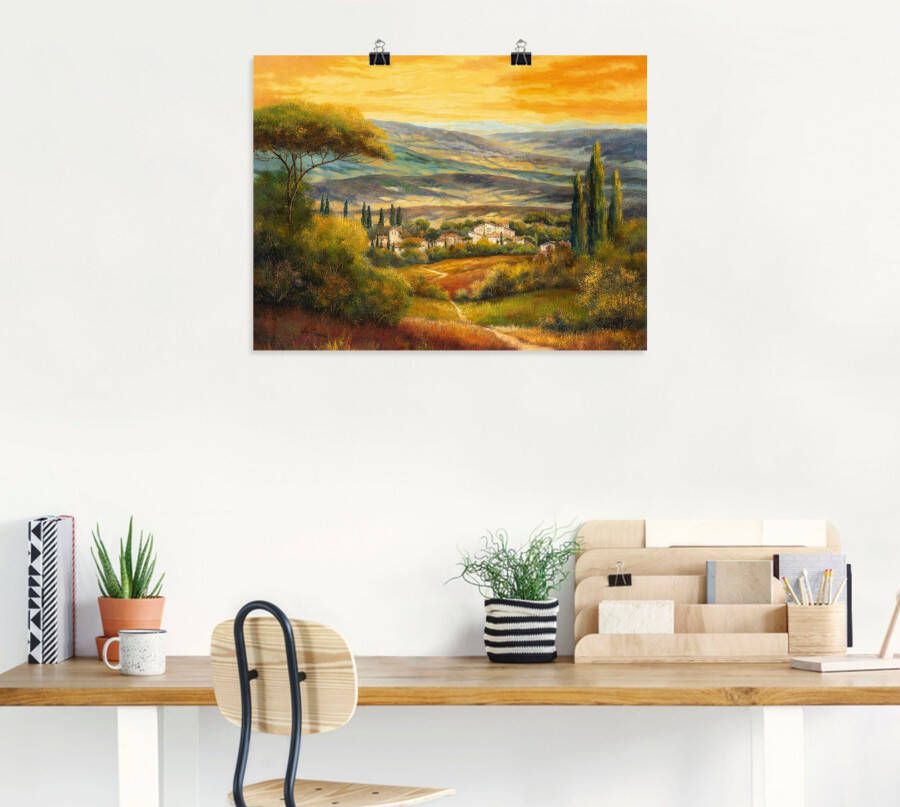 Artland Artprint Dal in de Toscane als artprint op linnen poster muursticker in verschillende maten