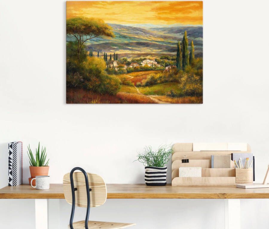 Artland Artprint Dal in de Toscane als artprint op linnen poster muursticker in verschillende maten