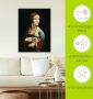 Artland Artprint Dame met de hermelijn portret als artprint op linnen poster muursticker in verschillende maten - Thumbnail 5