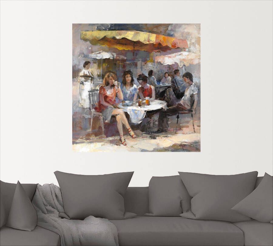 Artland Artprint Dames in café II als artprint op linnen muursticker in verschillende maten