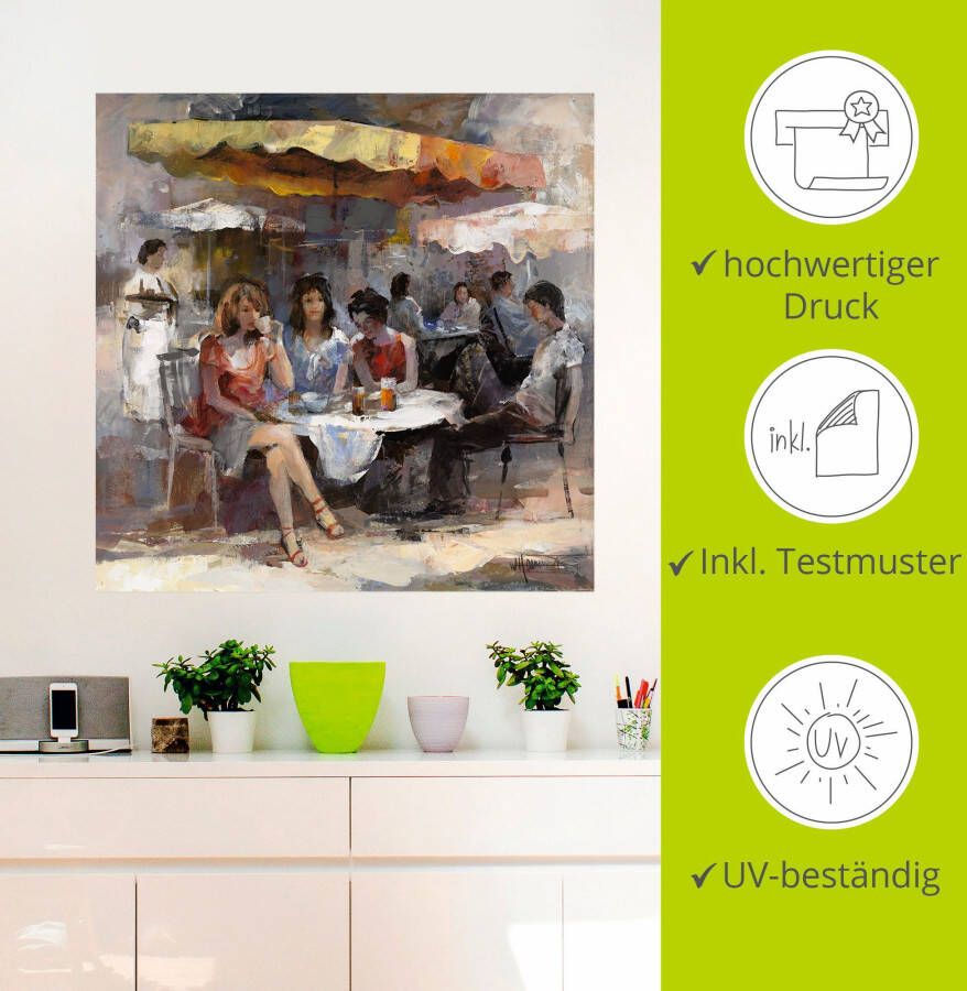 Artland Artprint Dames in café II als artprint op linnen muursticker in verschillende maten