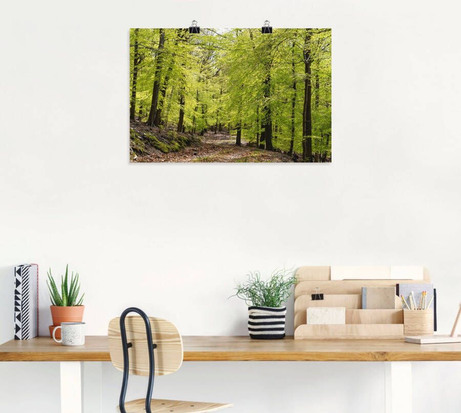 Artland Artprint De beuken in de lente als artprint van aluminium artprint voor buiten artprint op linnen poster muursticker