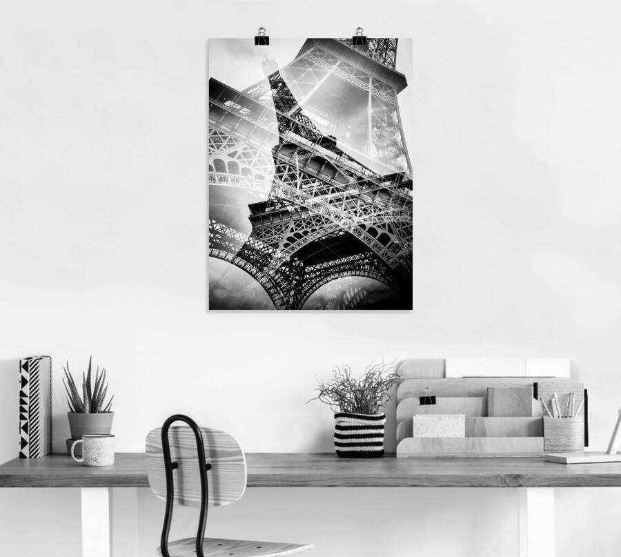 Artland Artprint De dubbele Eiffeltoren als artprint van aluminium artprint voor buiten poster muursticker in diverse maten formaten