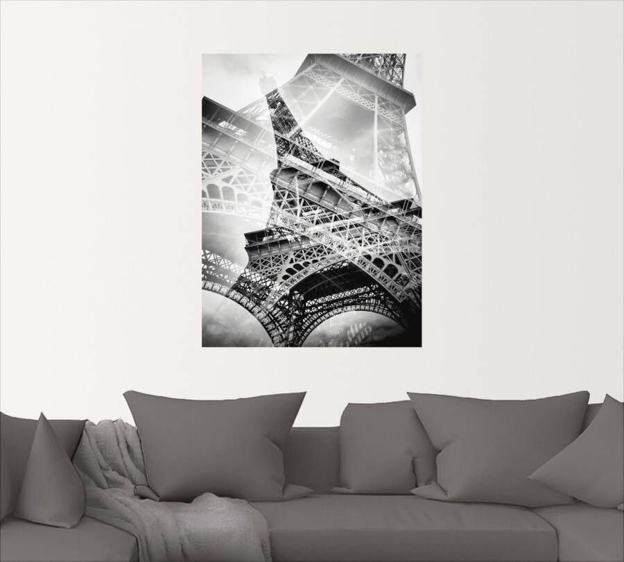 Artland Artprint De dubbele Eiffeltoren als artprint van aluminium artprint voor buiten poster muursticker in diverse maten formaten