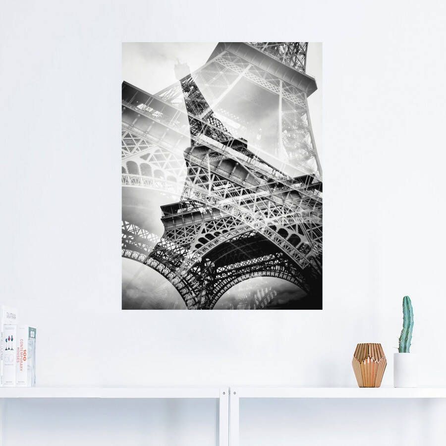 Artland Artprint De dubbele Eiffeltoren als artprint van aluminium artprint voor buiten poster muursticker in diverse maten formaten