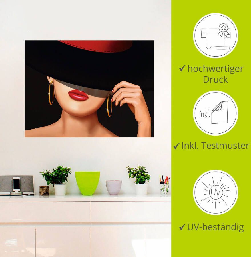 Artland Artprint De lady van de racebaan als artprint op linnen muursticker in verschillende maten