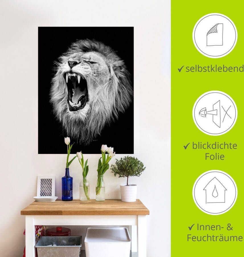 Artland Artprint De leeuw als artprint van aluminium artprint voor buiten artprint op linnen poster muursticker