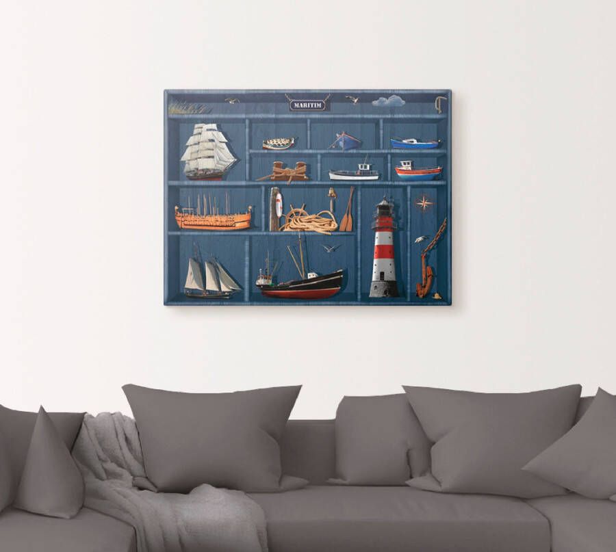 Artland Artprint De maritieme letterkast als artprint op linnen poster muursticker in verschillende maten