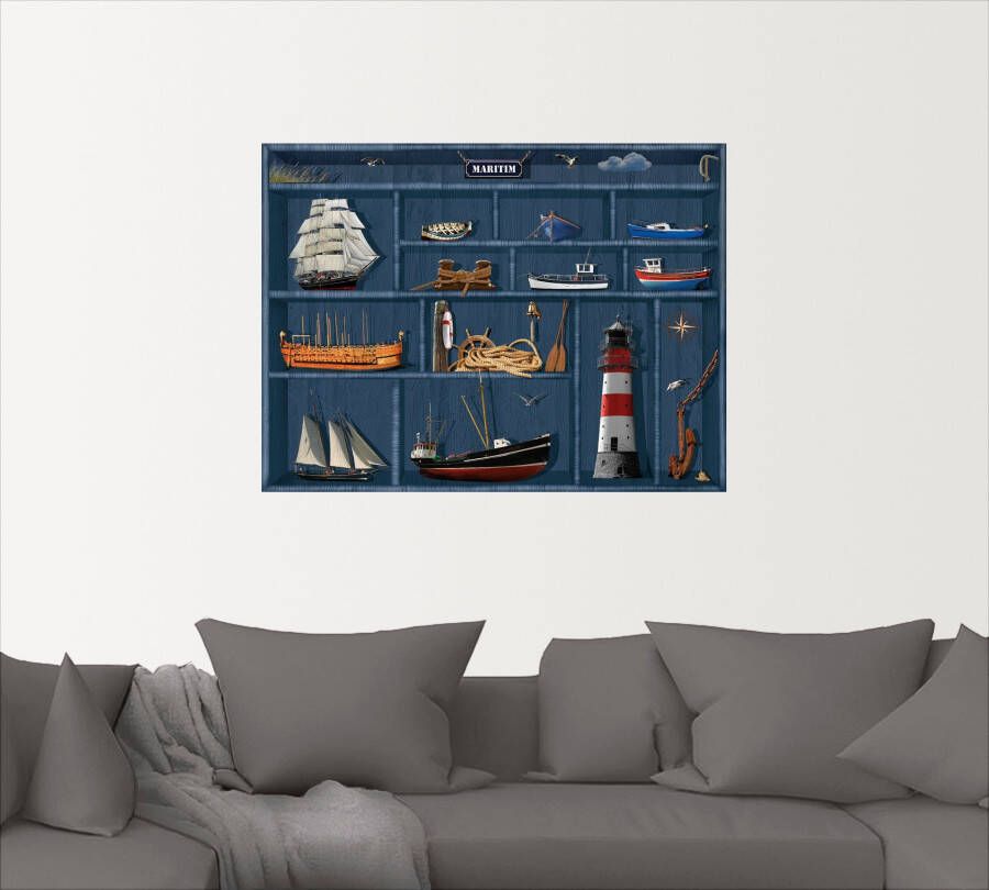 Artland Artprint De maritieme letterkast als artprint op linnen poster muursticker in verschillende maten