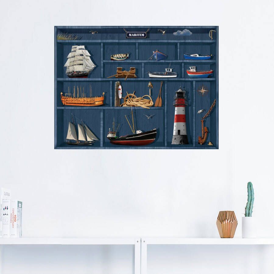 Artland Artprint De maritieme letterkast als artprint op linnen poster muursticker in verschillende maten