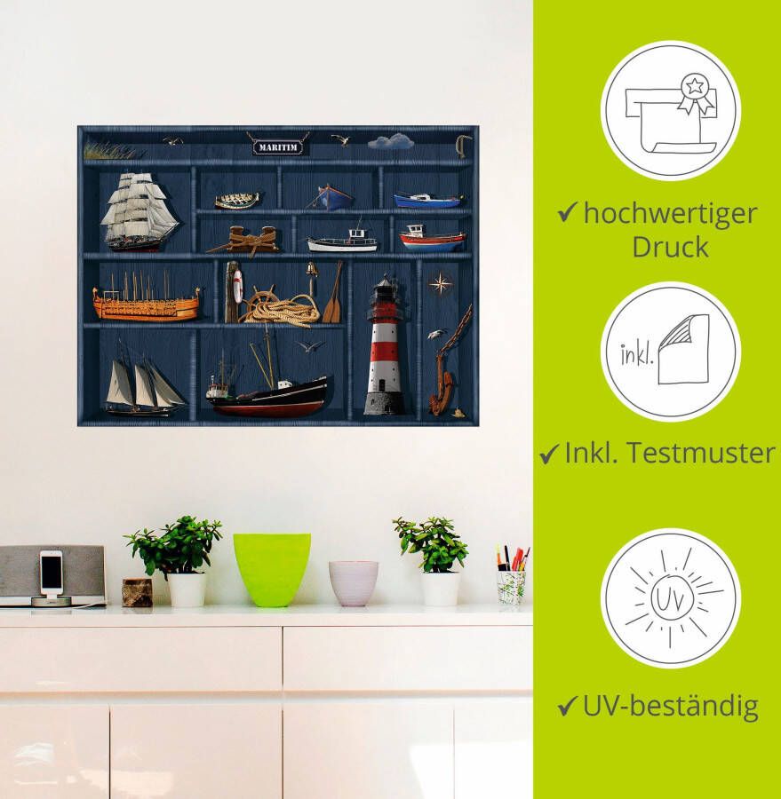 Artland Artprint De maritieme letterkast als artprint op linnen poster muursticker in verschillende maten