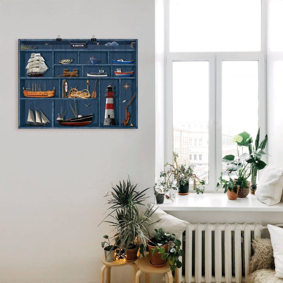 Artland Artprint De maritieme letterkast als artprint op linnen poster muursticker in verschillende maten