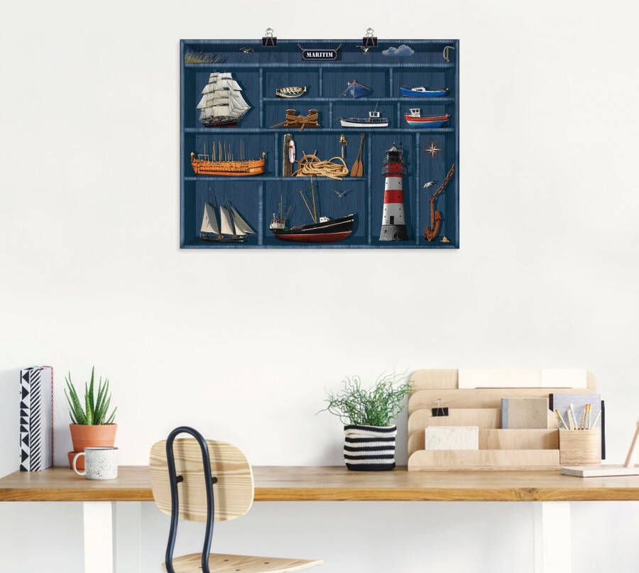 Artland Artprint De maritieme letterkast als artprint op linnen poster muursticker in verschillende maten