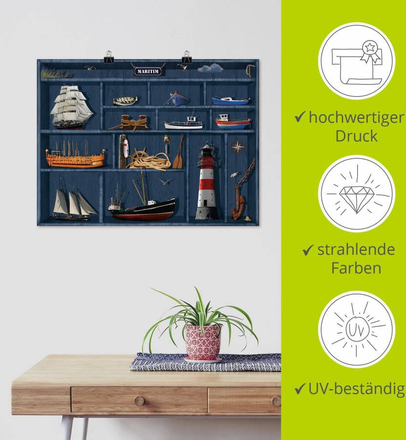 Artland Artprint De maritieme letterkast als artprint op linnen poster muursticker in verschillende maten