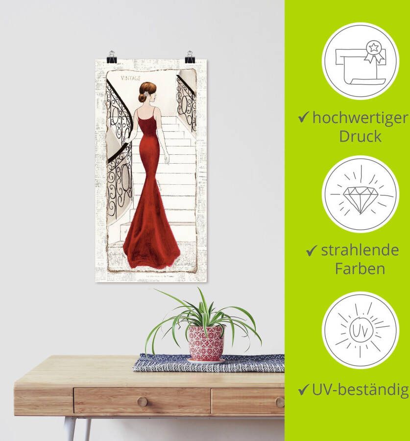 Artland Artprint De mooie in rood als artprint op linnen poster muursticker in verschillende maten