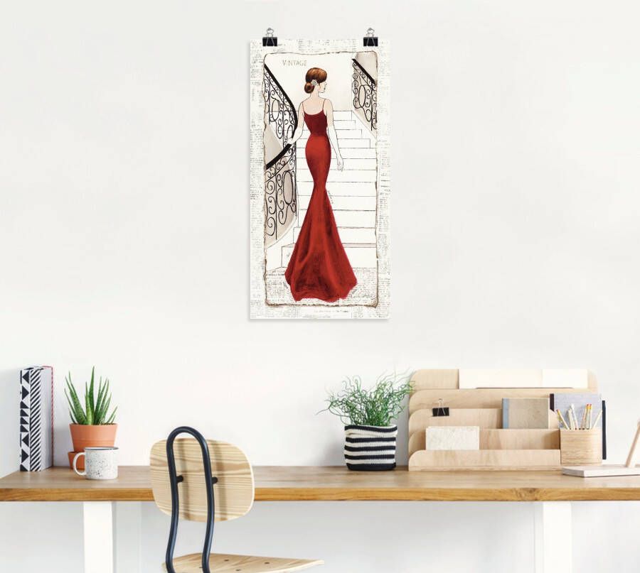 Artland Artprint De mooie in rood als artprint op linnen poster muursticker in verschillende maten - Foto 3