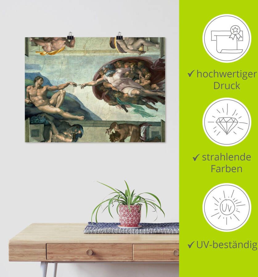 Artland Artprint De schepping van Adam als artprint op linnen poster muursticker in verschillende maten