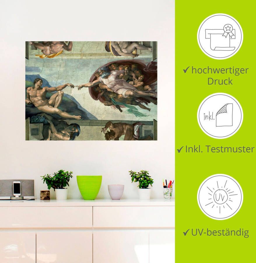 Artland Artprint De schepping van Adam als artprint op linnen poster muursticker in verschillende maten