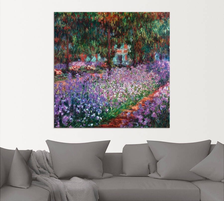 Artland Artprint De tuin van de kunstenaar bij Giverny als artprint van aluminium artprint voor buiten artprint op linnen in verschillende maten