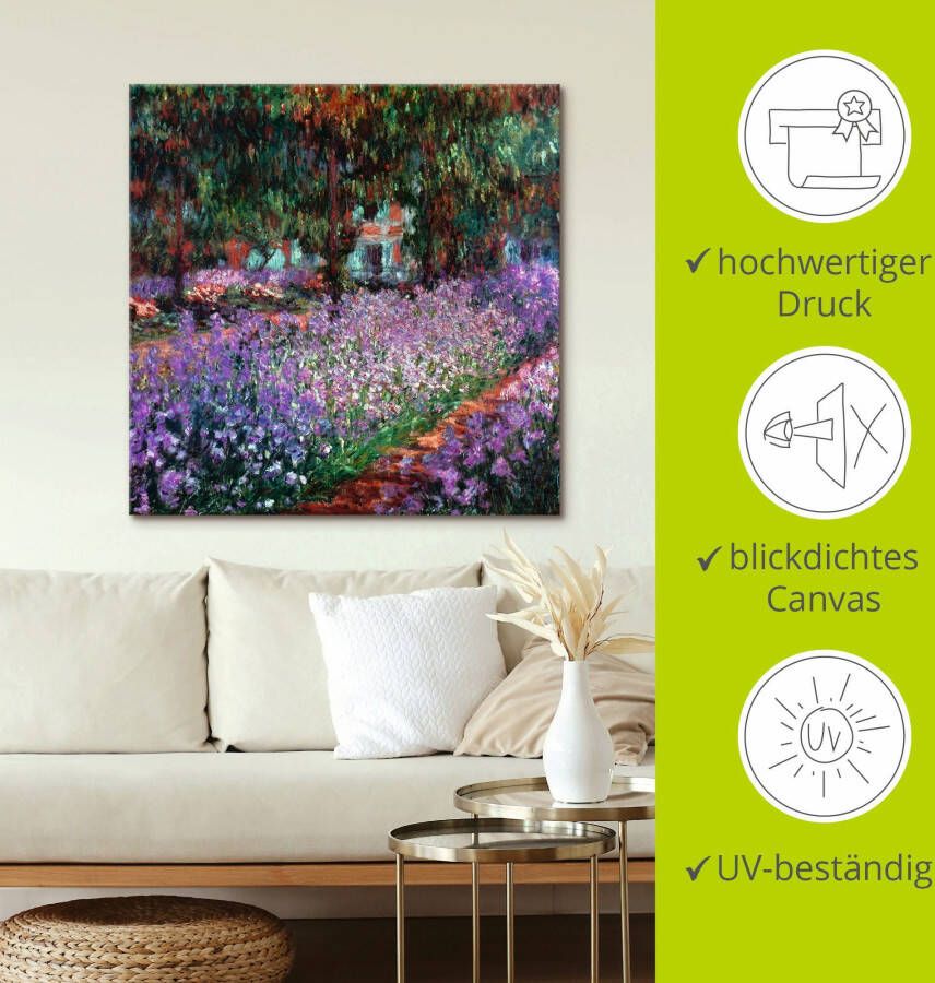 Artland Artprint De tuin van de kunstenaar bij Giverny als artprint van aluminium artprint voor buiten artprint op linnen in verschillende maten