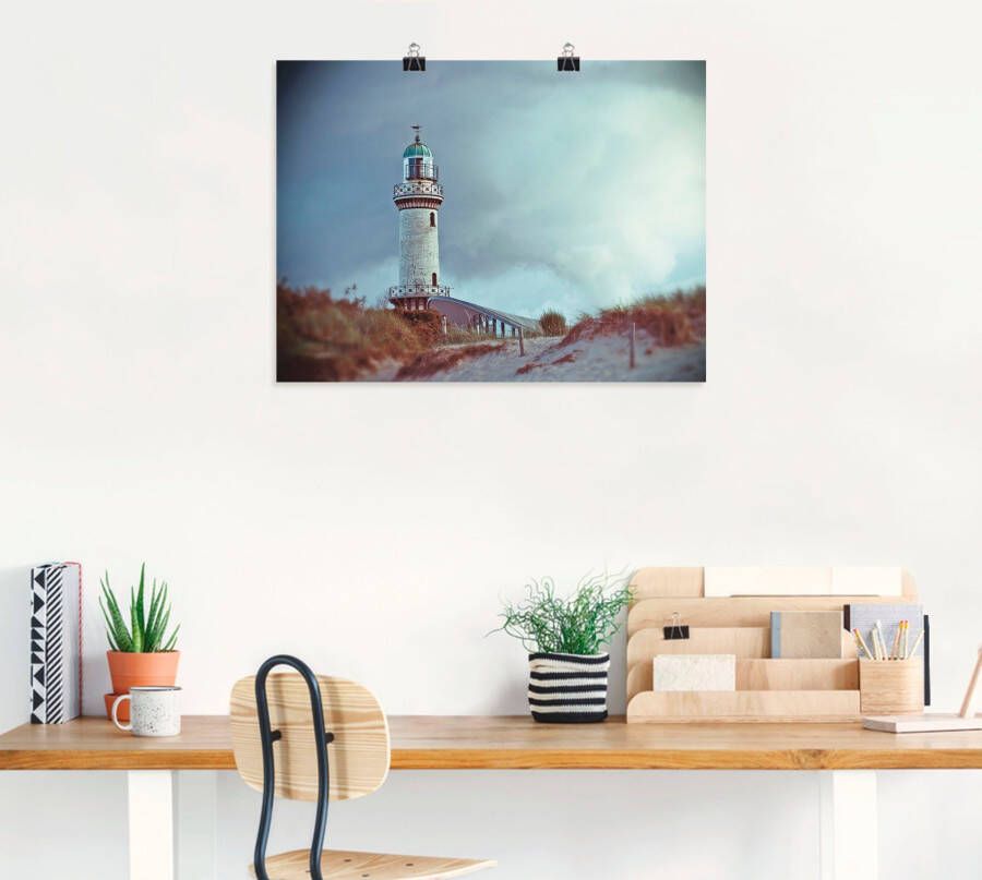 Artland Artprint De Warnemünder vuurtoren als artprint op linnen poster in verschillende formaten maten