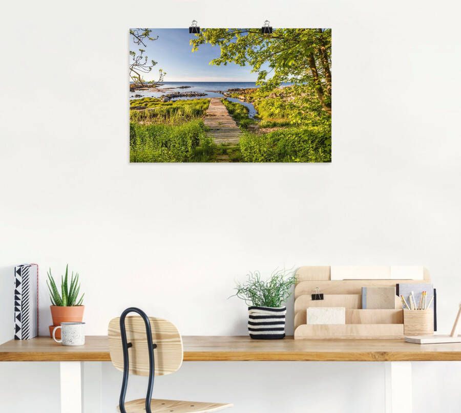 Artland Artprint De weg naar zee op Bornholm als artprint van aluminium artprint op linnen muursticker of poster in verschillende maten