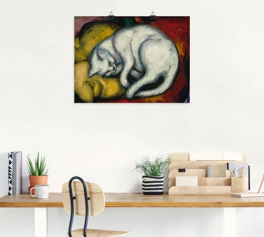 Artland Artprint De witte kat. 1912 als artprint van aluminium artprint voor buiten artprint op linnen poster in verschillende maten. maten