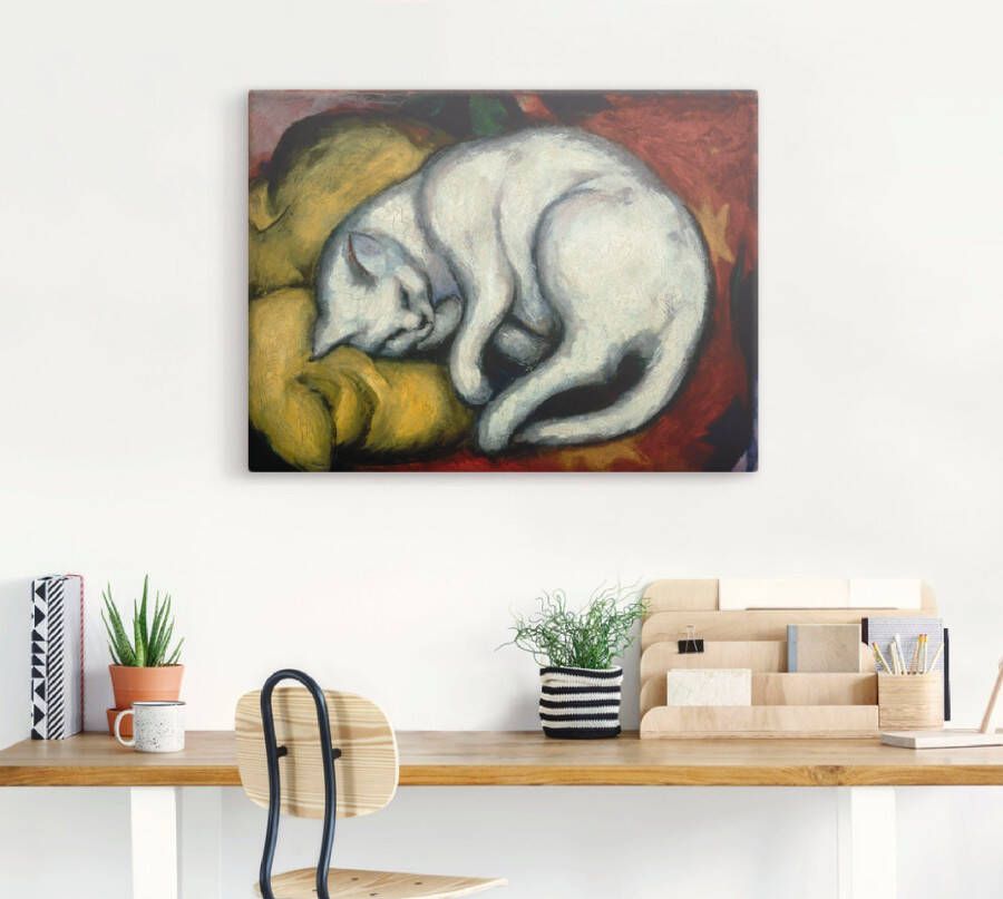 Artland Artprint De witte kat. 1912 als artprint van aluminium artprint voor buiten artprint op linnen poster in verschillende maten. maten