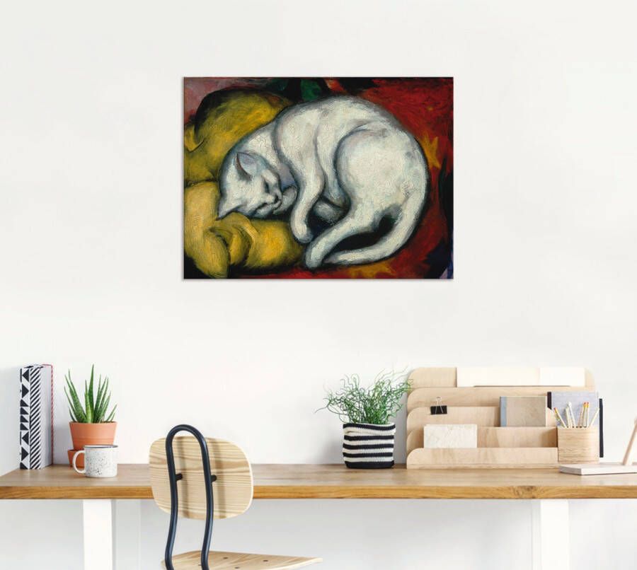 Artland Artprint De witte kat. 1912 als artprint van aluminium artprint voor buiten artprint op linnen poster in verschillende maten. maten