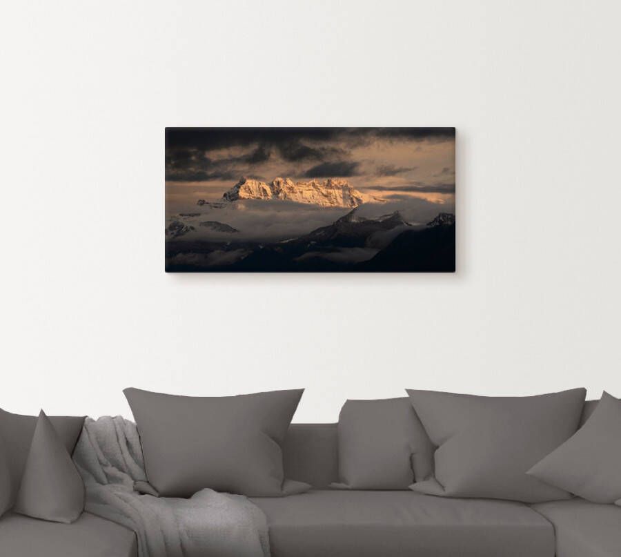 Artland Artprint Dents du midi Zwitserse bergen als artprint op linnen poster in verschillende formaten maten